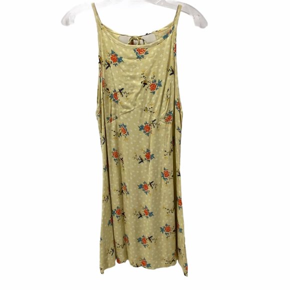 Urban Outfitters Dresses & Skirts - U.O. PALE YELLOW FLORAL/BIRDS HALTER DRESS.MINI 10